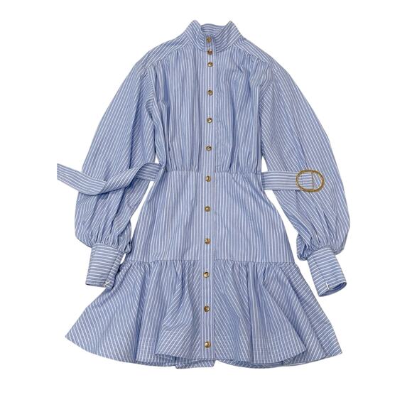 Zimmermann Stripe Utility Belted Long Sleeve Mini Dress - Picture 3 of 5